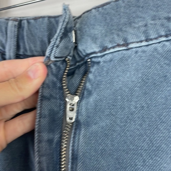 NWT ZARA Tailored Straight Mid Rise Worn Grey Jean SZ USA 6 EUR 38 Baggy - Picture 5 of 12